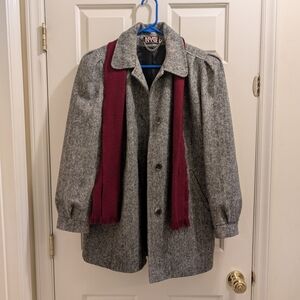 New York Girl Pea Coat with Scarf ILGWU Vintage Made In USA